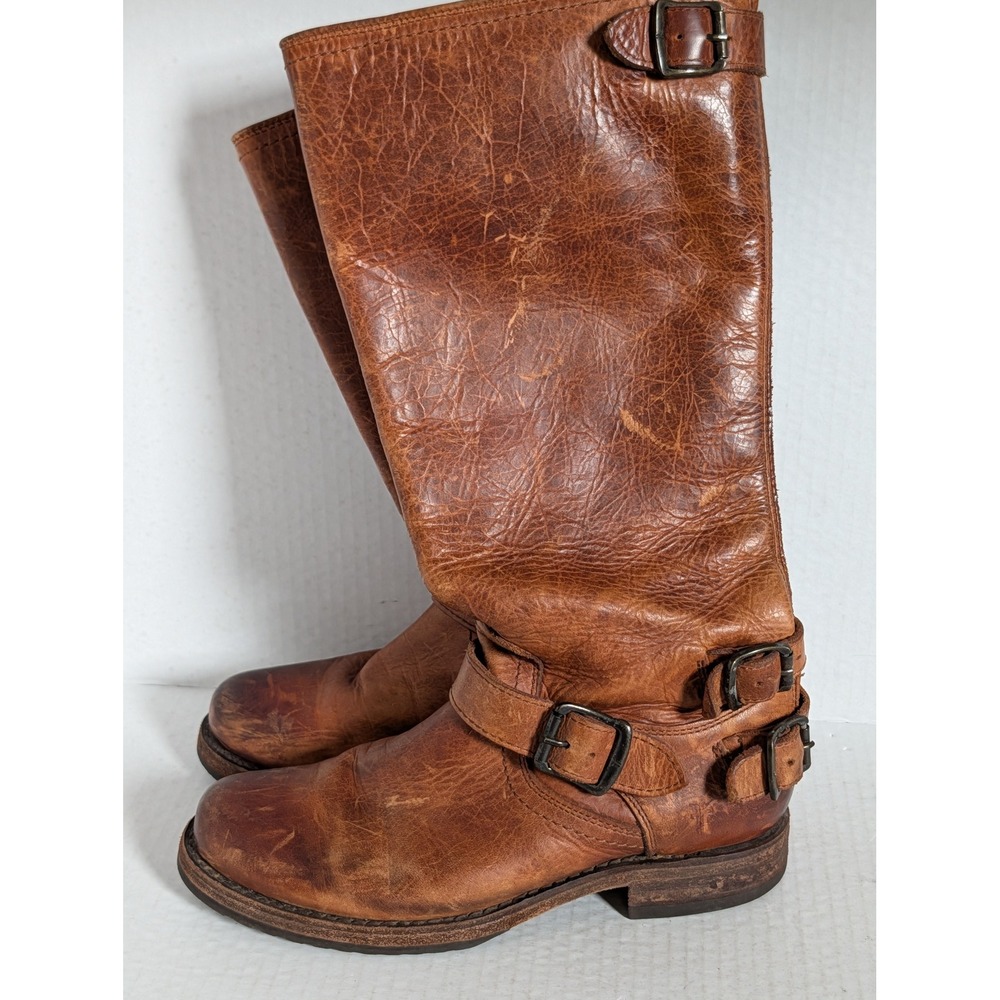 Frye 4001 J14 Women's Brown Leather Knee High Boots Size 6 Made in Mexico